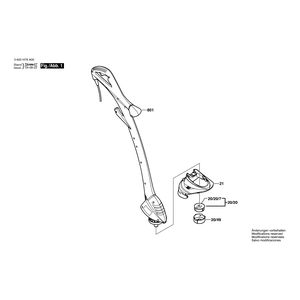 для газонного триммера Bosch ART 26 EASYTRIM 230 V 3600H78G00, деталировка 1