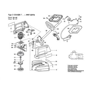 для газонного триммера Bosch PRT 30 FA 230 V 0600820703, деталировка 1