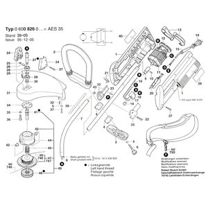 для моторной косы Bosch AES 35 230 V 0600826003, деталировка 1
