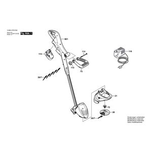 для триммера для травы Bosch ART 23 ACCU 18 V 3600H78E00, деталировка 1