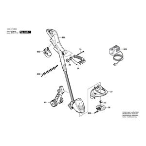 для триммера для травы Bosch ART 23 ACCU 18 V 3600H78E08, деталировка 1