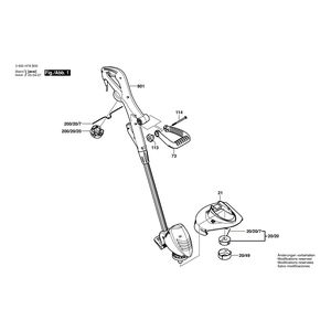 для триммера для травы Bosch ART 23 COMBITRIM 230 V 3600H78B00, деталировка 1