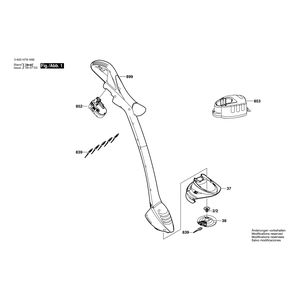 для триммера для травы Bosch ART 23 EASYTRIM ACCU 14.4 V 3600H78H06, деталировка 1