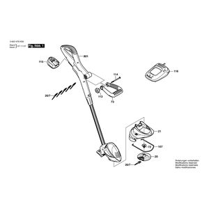 для триммера для травы Bosch ART 23 LI 14,4 14.4 V 3600H78K00, деталировка 1