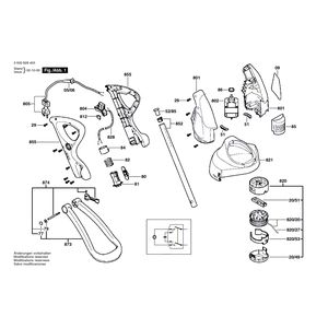 для триммера для травы Bosch ART 25 ERGOPOWER 230 V 0600828471, деталировка 1