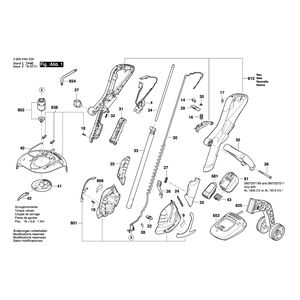 для триммера для травы Bosch ART 26-18 LI 18 V 3600HA5E00, деталировка 1