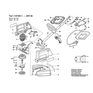 для триммера для травы Bosch ART 30 230 V 0600823003, деталировка 1