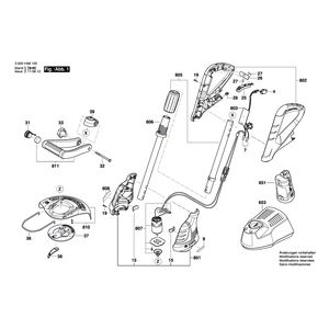 для триммера для травы Bosch ART Easy LI 10.8 V 3600HA8101, деталировка 1