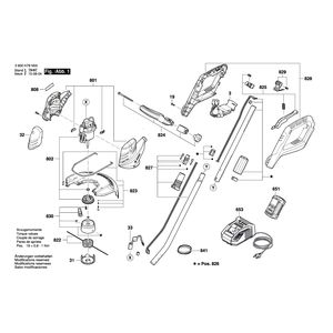 для триммера для травы Bosch ART Expert LI 36 V 3600H78N02, деталировка 1
