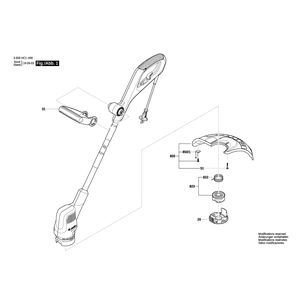 для триммера для травы Bosch EasyGrassCut 23 230 V 3600HC1H00, деталировка 1