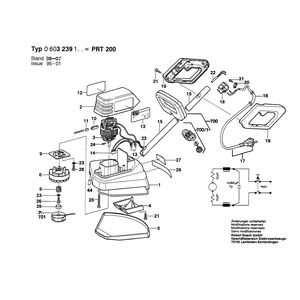 для триммера для травы Bosch PRT 200 220 V 0603239103, деталировка 1