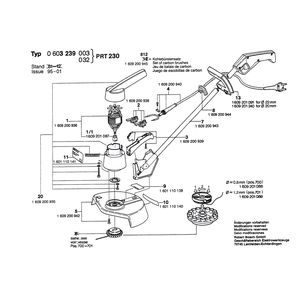 для триммера для травы Bosch PRT 230 220 V 0603239003, деталировка 1