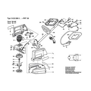 для триммера для травы Bosch PRT 30 230 V 0603200003, деталировка 1