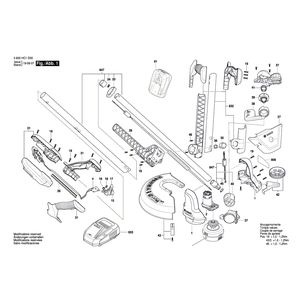 для триммера для травы Bosch UniGrassCut 18 18 V 3600HC1D00, деталировка 1