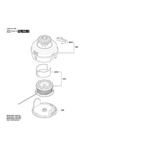 для триммера для травы Bosch UniGrassCut 18 18 V 3600HC1D00, деталировка 2