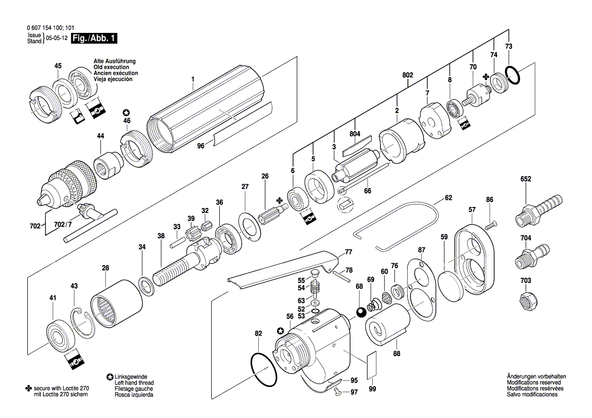 для дрели-шуруповерта Bosch 120 WATT-SERIE 120 WATT 0607154101, деталировка 1