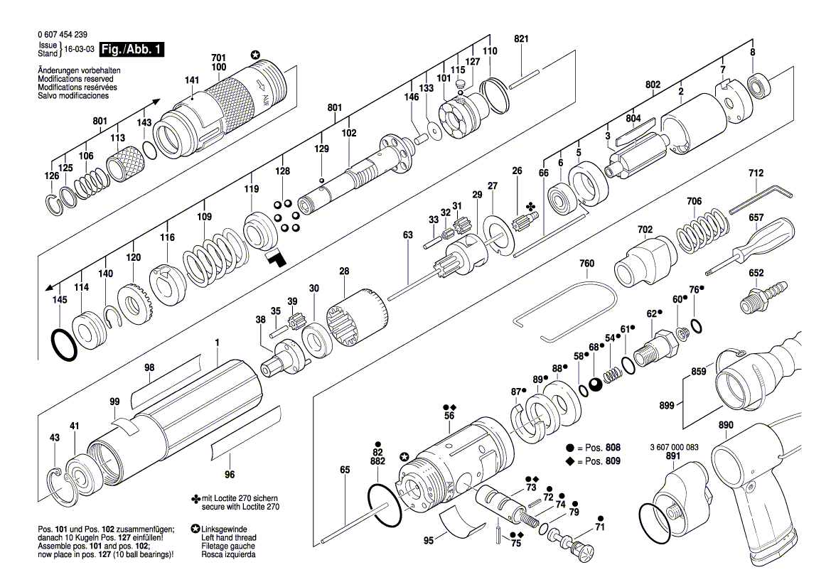 для шуруповерта Bosch 120 WATT-SERIE 120 WATT 0607454239, деталировка 1