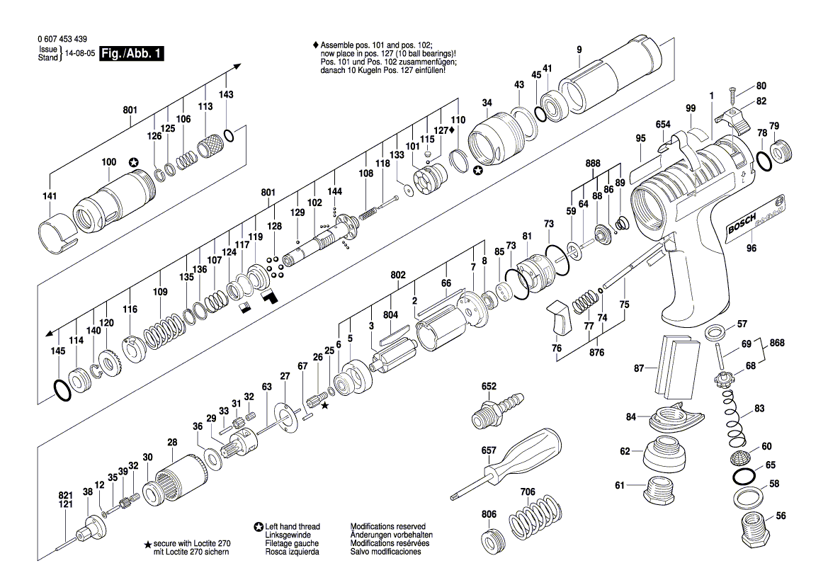 для шуруповерта Bosch 180 WATT-SERIE 180 WATT 0607453439, деталировка 1