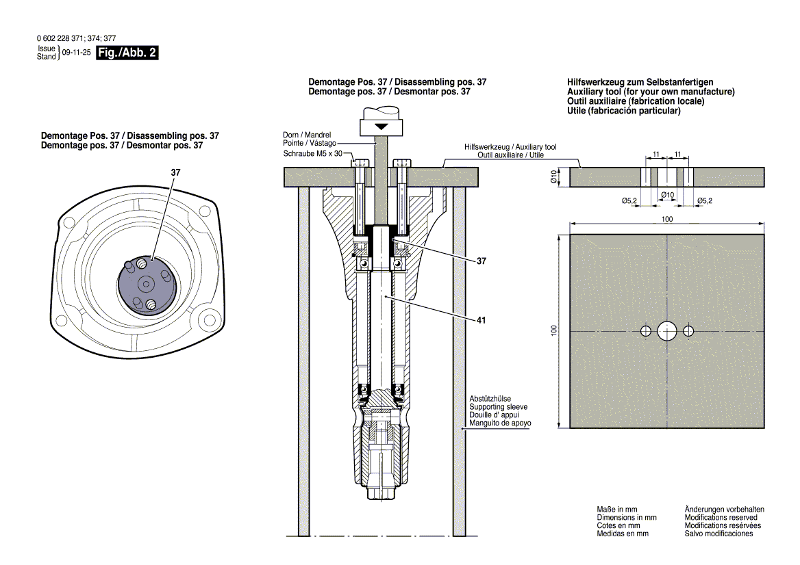 для прямой шлифовальной машины Bosch HGS 55/50 0602228374, деталировка 2