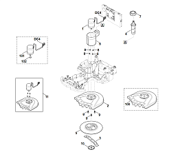 4 | D - Косилочный механизм, регулировка высоты срезания | Робот-газонокосилка MI 422.0
