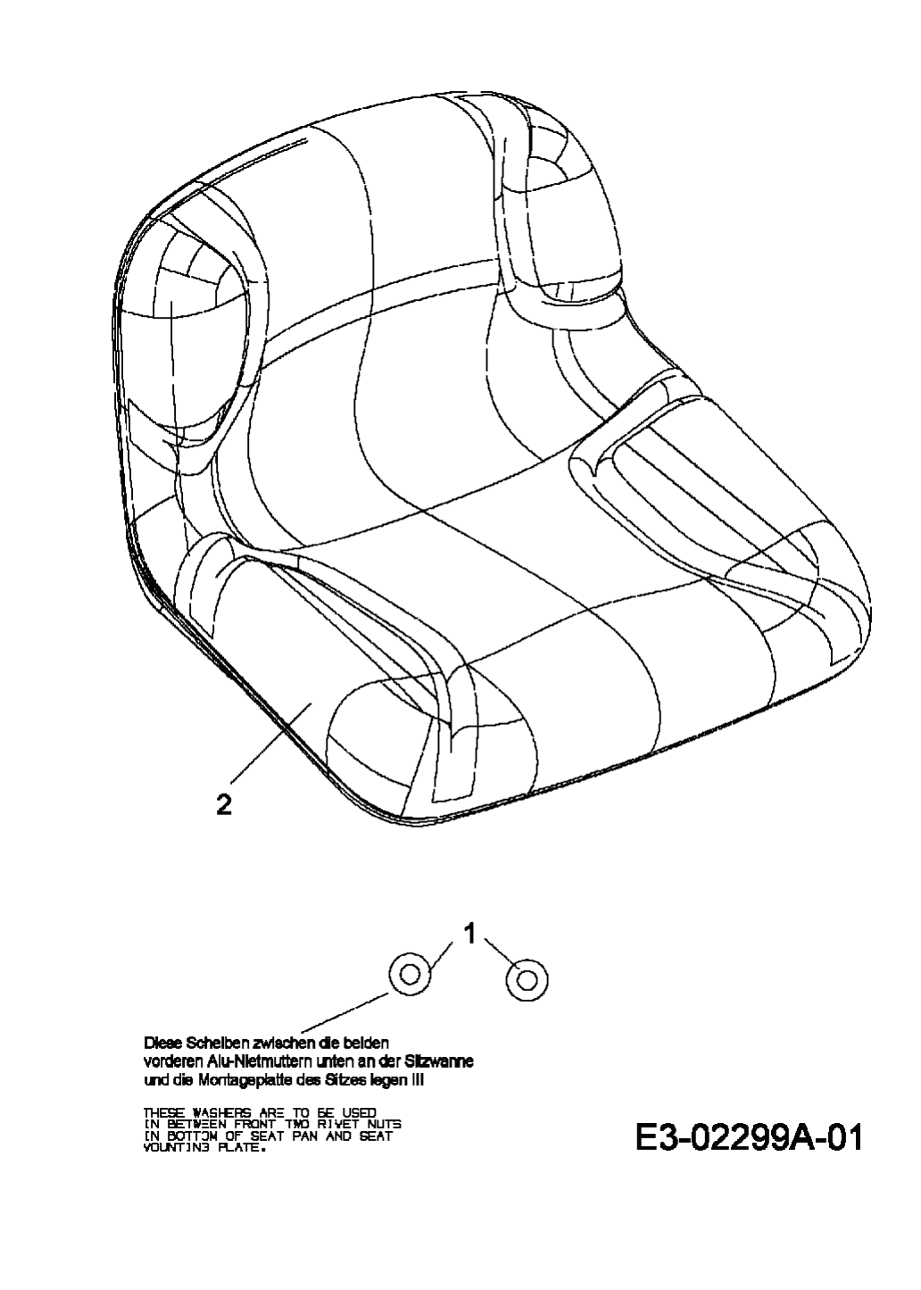 MTD Артикул 13B-33E-678 (год выпуска 2005). Сиденье