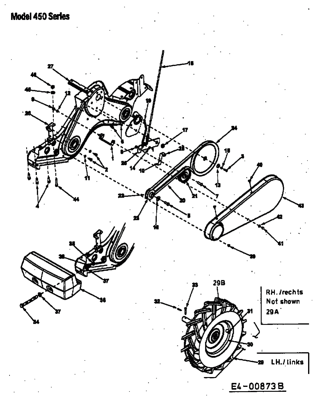 MTD Артикул 21AB454B678 (год выпуска 2003). Система привода, колеса