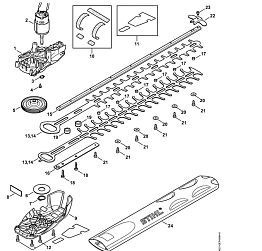 2 | Передача- Электродвигатель- Режущее устройство | HSA 56 | Аккумуляторные ножницы STIHL