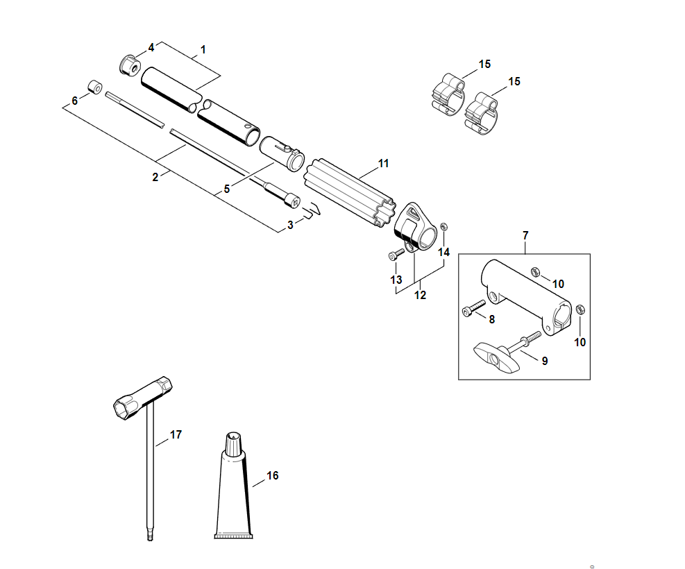 3 | Хвостовик | KMA 130 R | Аккумуляторный комбинированный двигатель STIHL