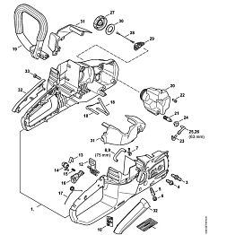 1 | Корпус рукоятки - Кожух | MSA 120 C-B |Аккумуляторная пила STIHL