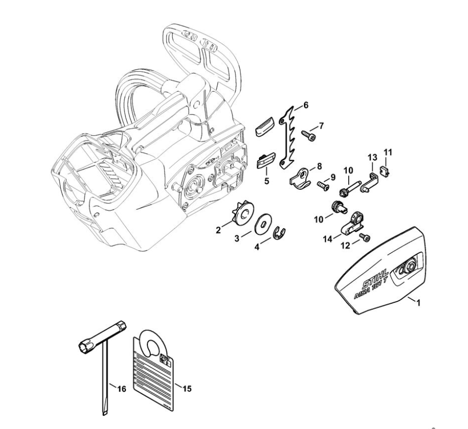 3 | Крышка цепной звёздочки | MSA 161 T |Аккумуляторная пила STIHL