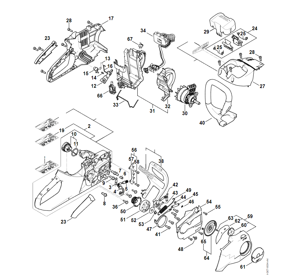 1 | Запчасти MSA 220 C | MSA 220 C-B |Аккумуляторная пила STIHL