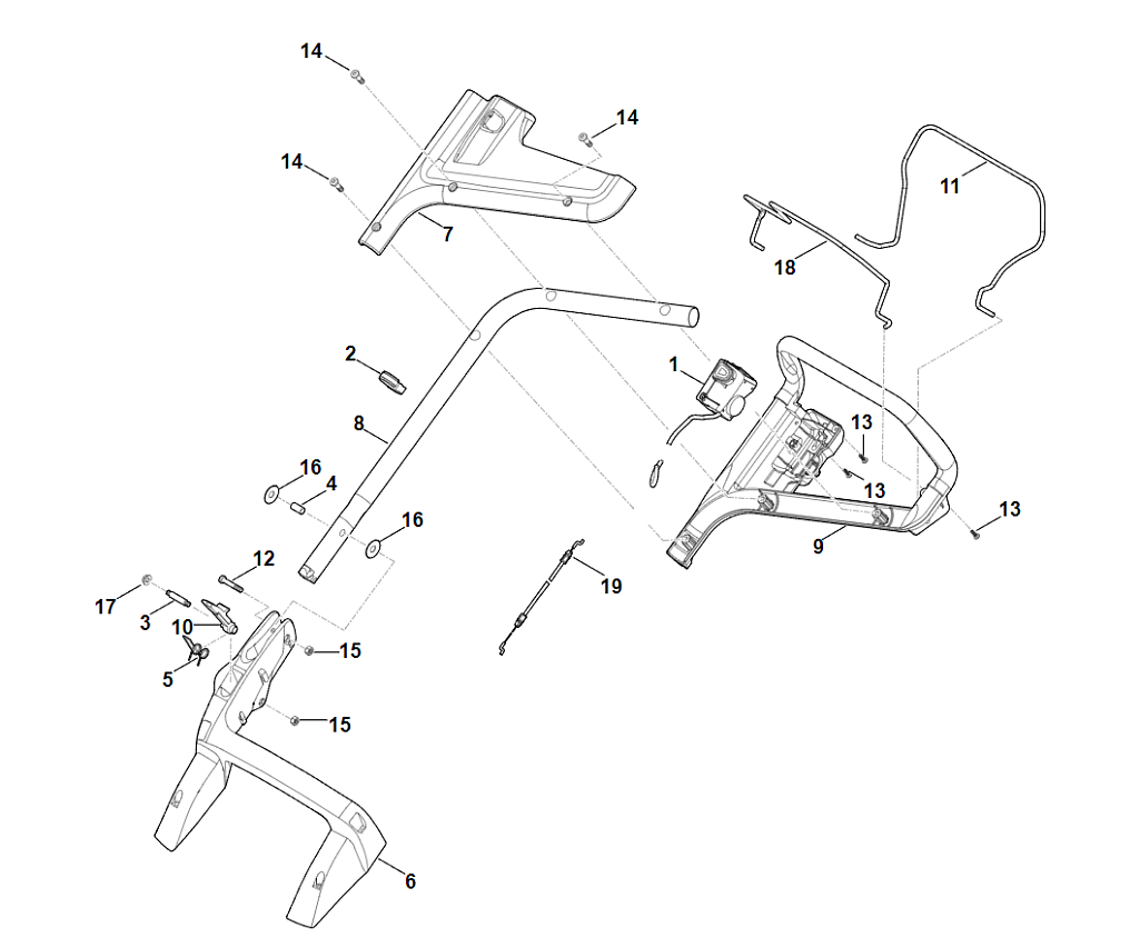 1 | A - Руль | RMA 443.1 TC | Аккумуляторная газонокосилка STIHL