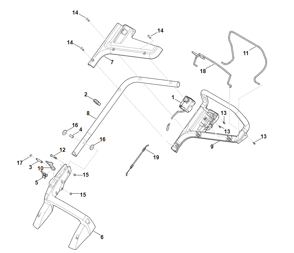 1 | A - Руль | RMA 448.1 TC | Аккумуляторная газонокосилка STIHL