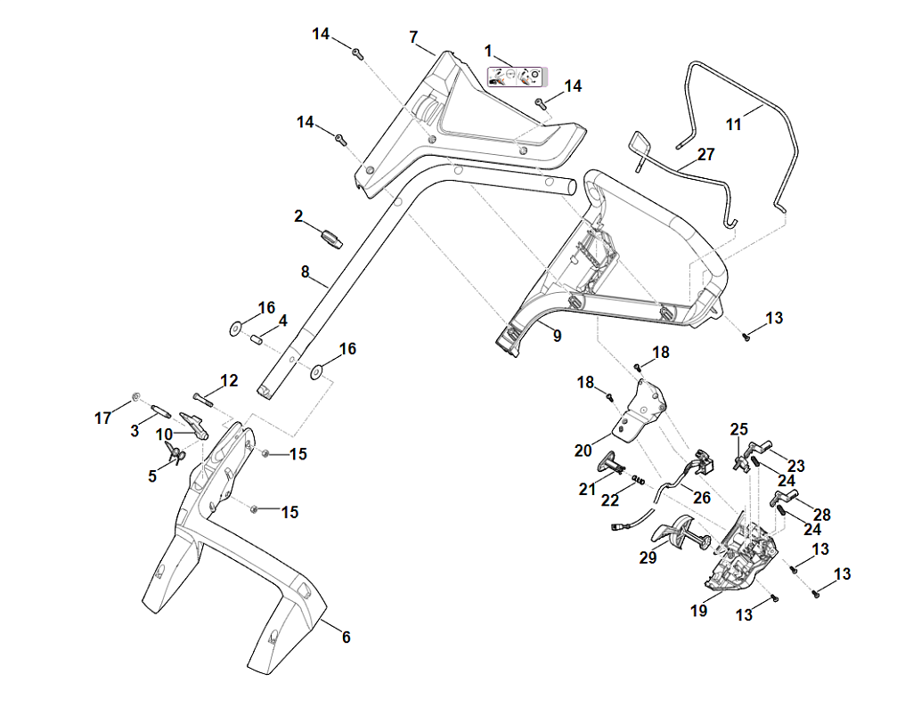 1 | A - Руль | RMA 448.2 VC | Аккумуляторная газонокосилка STIHL