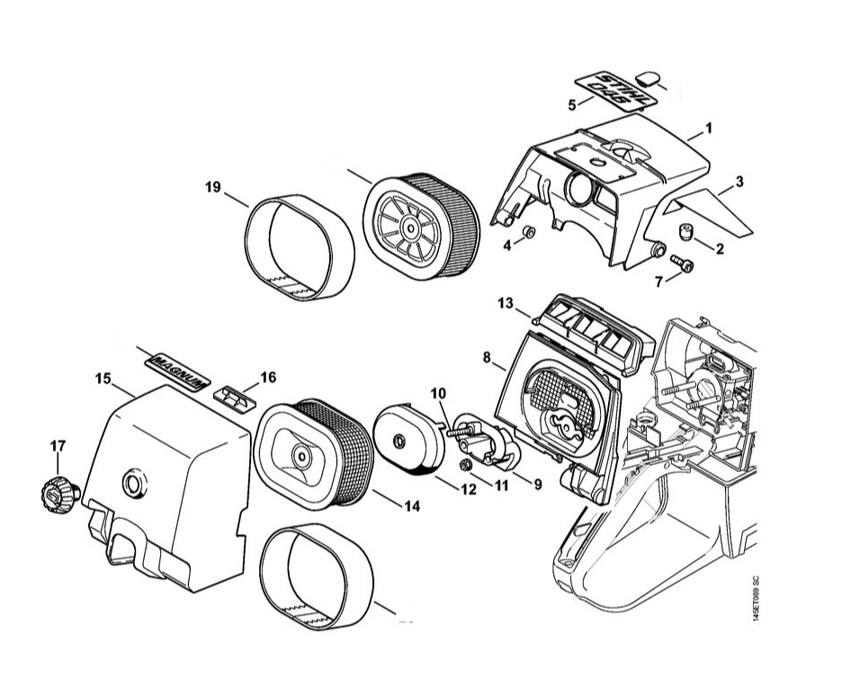 13 | Кожух - Воздушный фильтр | 046 | Бензопила STIHL