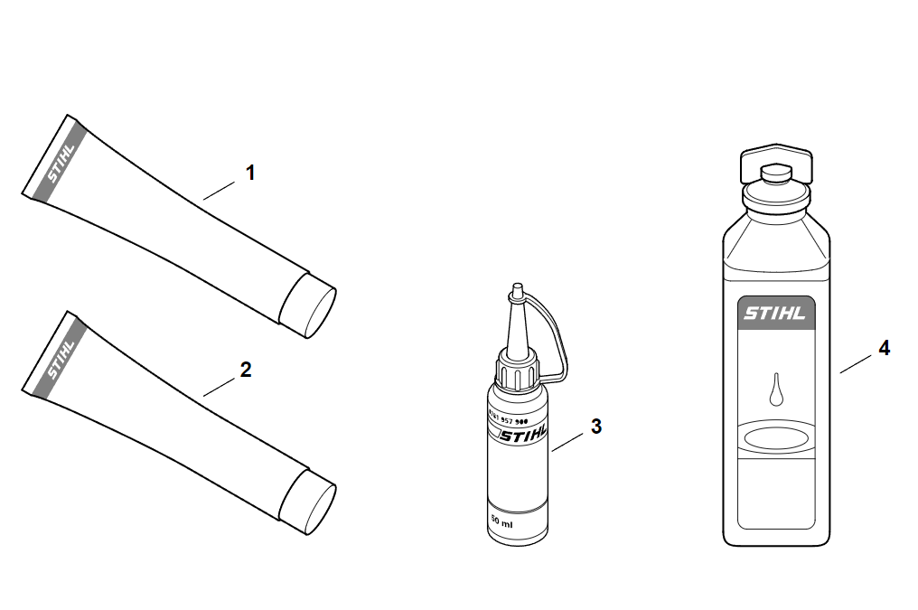 11 | Различные смазочные материалы и консистентные смазки | Бензиномоторные пилы MS 194 C | MS 194 C-E  STIHL