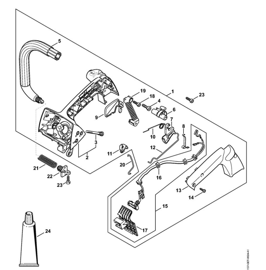 6 | Корпус рукоятки | Бензиномоторные пилы MS 194 T | MS 194 TC  STIHL