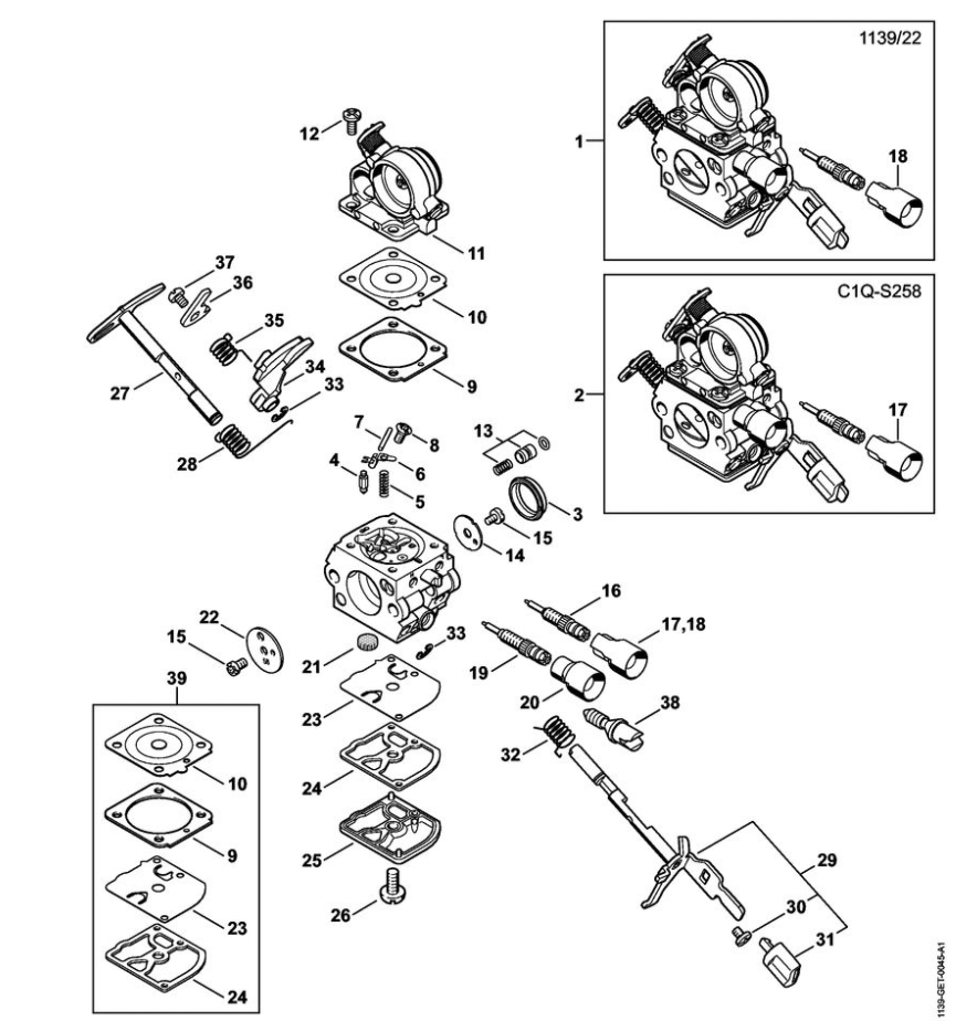 8 | Карбюратор 1139/22; C1Q-S268 | MS 211 | Бензопила STIHL