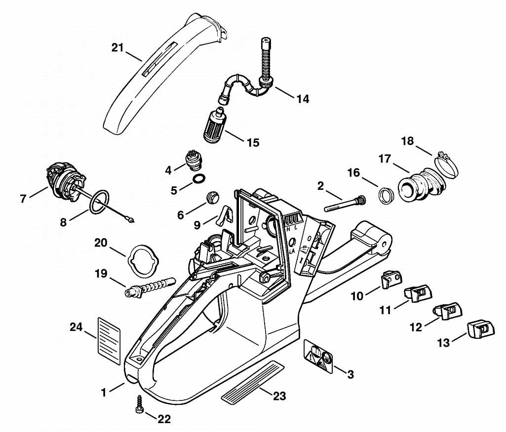 Корпус топливного бака MS 260, MS 260 C