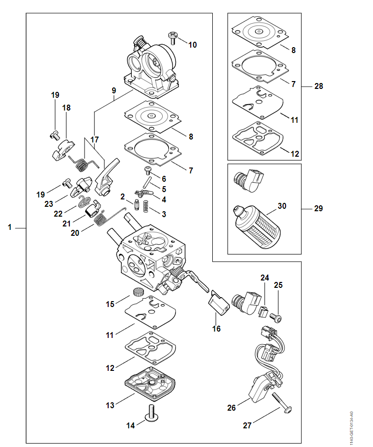 15 | Карбюратор C1Q-S235, C1Q-100357 (14.2017) | MS 362 C-M | M-Tronic | Бензопила STIHL