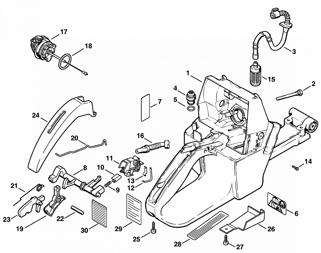  Корпус топливного бака MS 440 