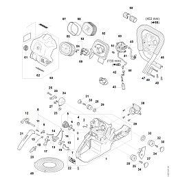 4 | Корпус топливного бака, Фильтр, Резиновый буфер, Трубчатая рукоятка MS 881 | MS 881 | Бензопила STIHL