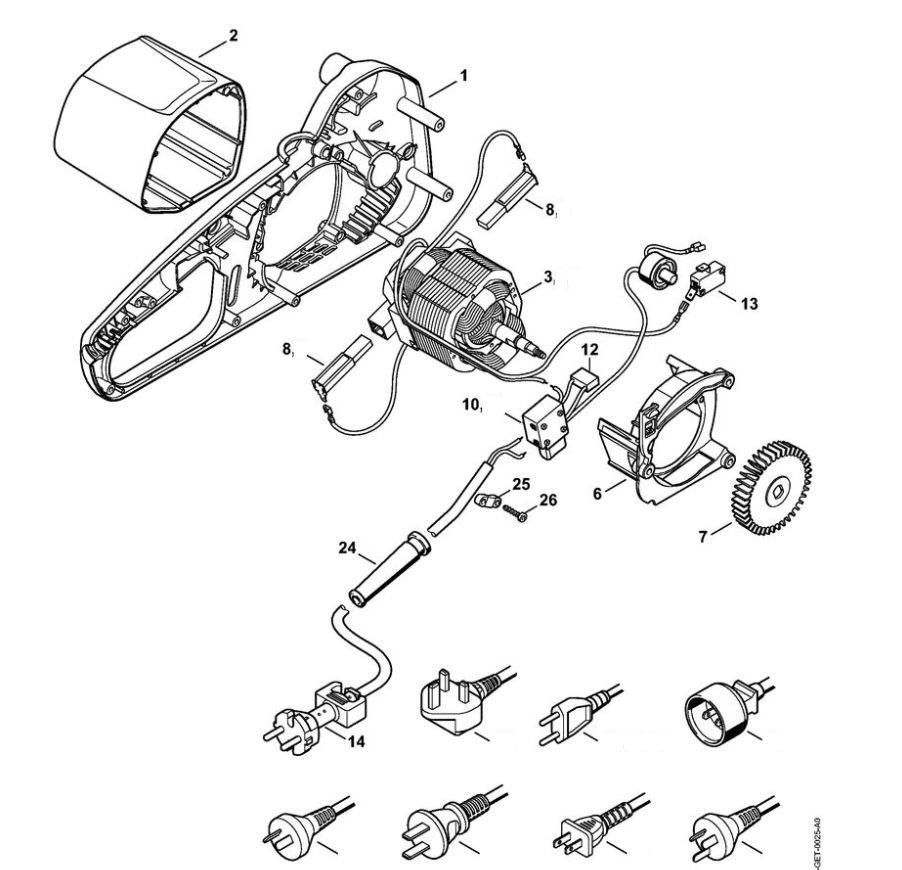 1 | Электродвигатель | MSE 141 C-Q | Электропила STIHL