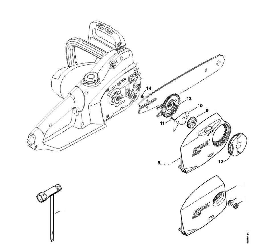 5 | Крышка цепной звёздочки - Инструмент | MSE 170 C-BQ | Электропила STIHL