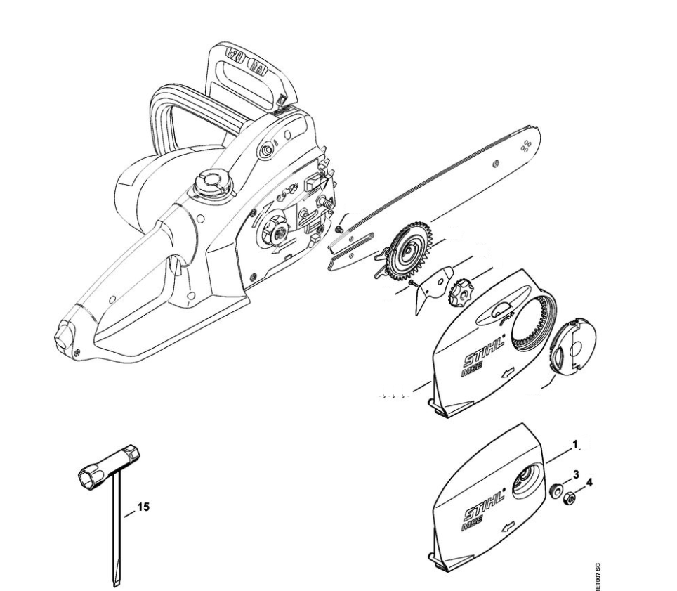 5 | Крышка цепной звёздочки - Инструмент | MSE 170 C-Q | Электропила STIHL