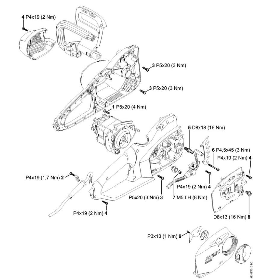 7 | Момент затяжки | MSE 210 C-BQ | Электропила STIHL