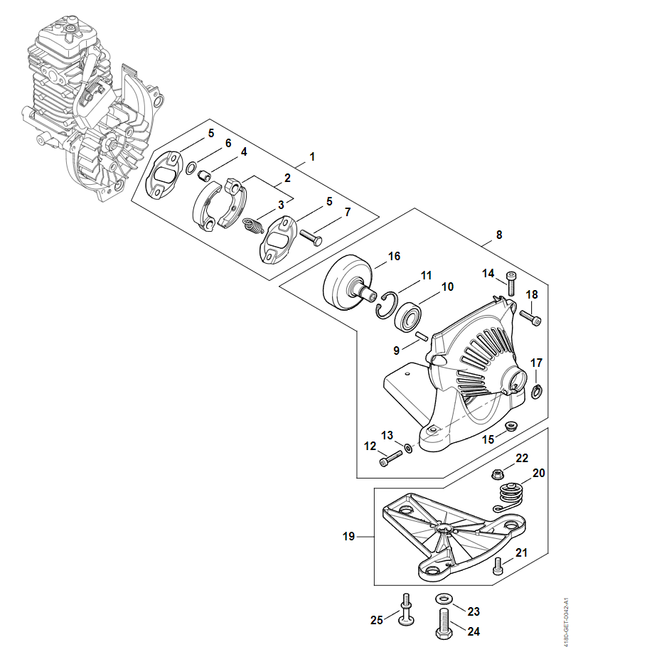 6 | Mуфта, Корпус вентилятора | FR 131 T | Ранцевая мотокоса STIHL