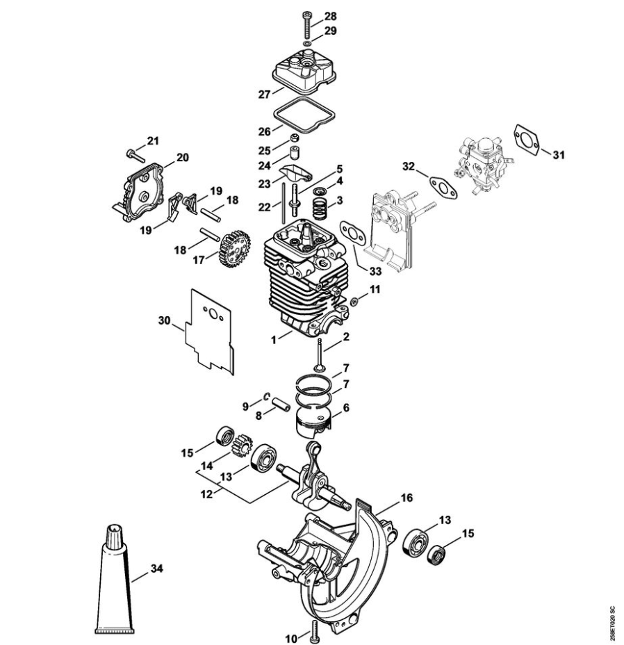 15 | Приводной механизм 43 мм | FS 310 | Мотокоса STIHL