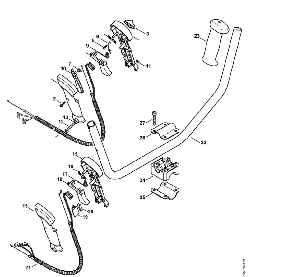 16 | рукоятка с двумя ручками USA, CDN, BR, PRC | FS 85 | Триммер STIHL