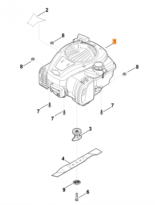 Газонокосилка (Stihl) | RM 2.0 R | Двигатель, нож Briggs&Stratton